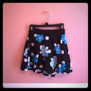 Black Floral Skirt